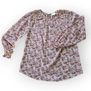 Violet & Claire Sheer Floral Top, Size Large